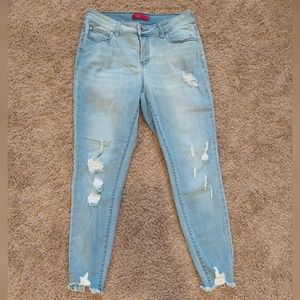 ❤️SALE! JENNIFER LOPEZ Skinny Ankle Light Blue Distressed Jeans
